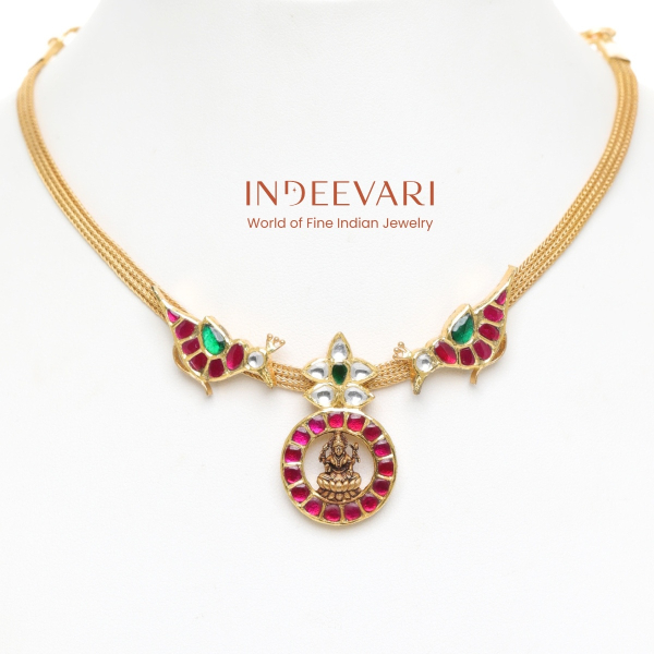 Lakshmi Peacock Kundan Necklace