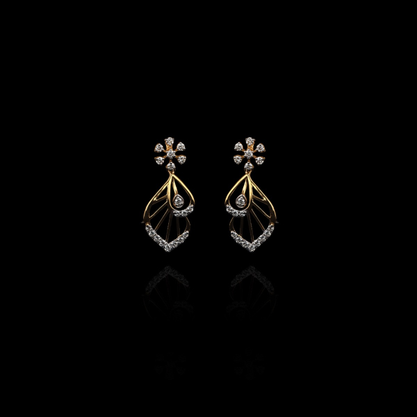 Florals Petals Diamond Drop Earrings
