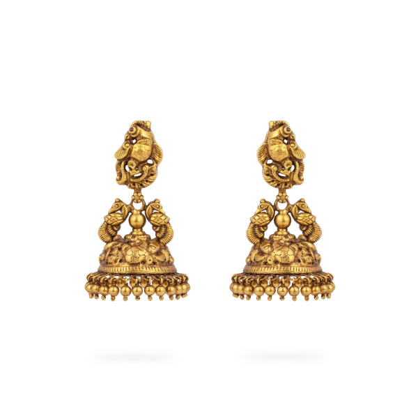 Mayuri Gold Jhumka Earrings