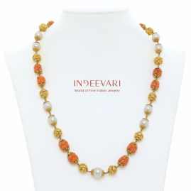 Coral Pearl Heritage Bead Mala