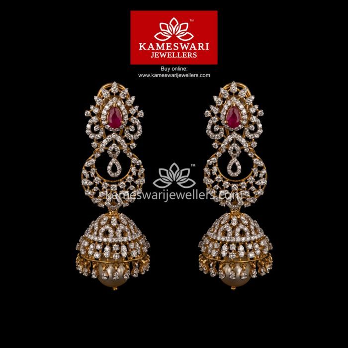 Kerala Traditional Palakka Stone Jhumka Earrings Online|Kollam Supreme