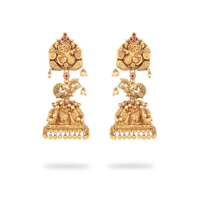Shop Women Temple Push Back Brass Earrings for Women Online 39591391