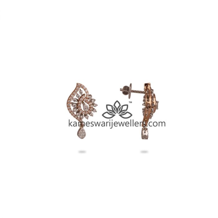 Gold and diamond leaf earrings/dress clips – Kentshire