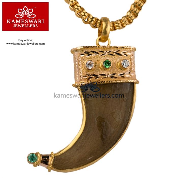 Buy 22Kt Gold Precious Pachi Lakshmi Tiger Claw Pendant 115VG754 Online  from Vaibhav Jewellers