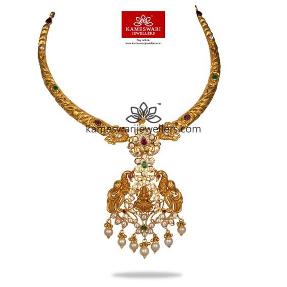 Kante necklace with peacock pendant - Indian Jewellery Designs